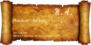 Mauter Arion névjegykártya